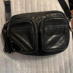 L.A.M.B. Black Leather Crossbody Bag